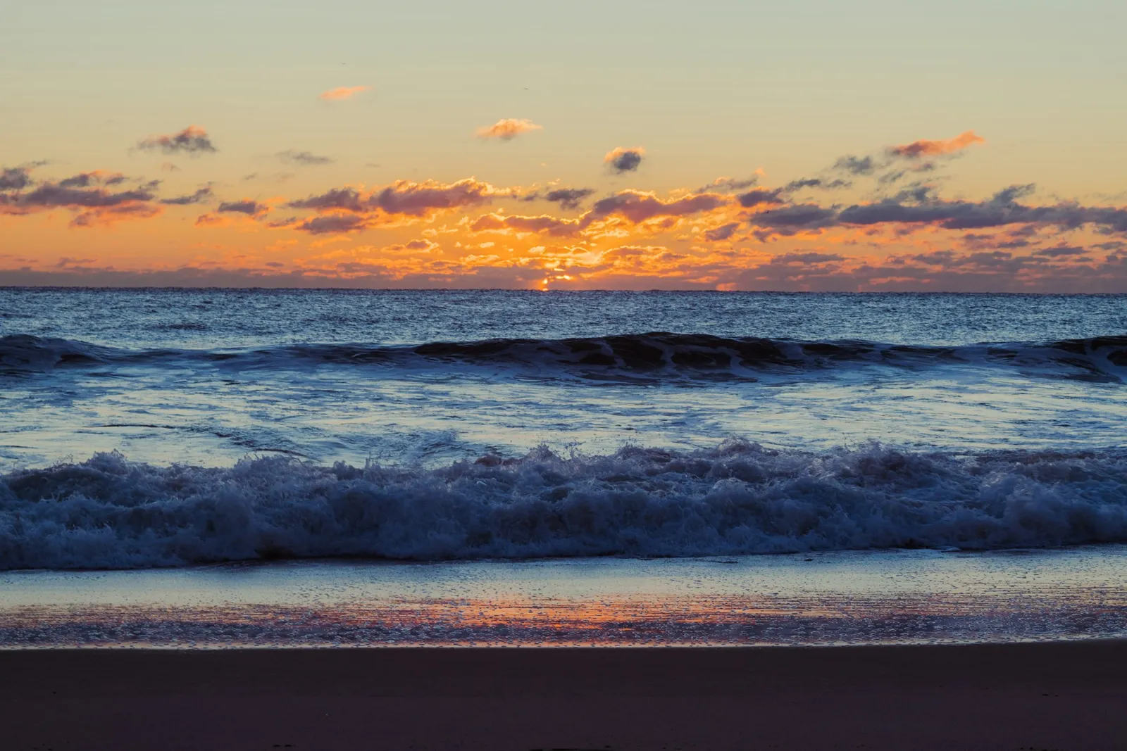 Sunrise over the Atlantic — a new day beginning at the shore