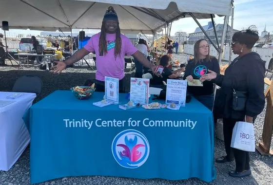 A partner organization booth at the festival